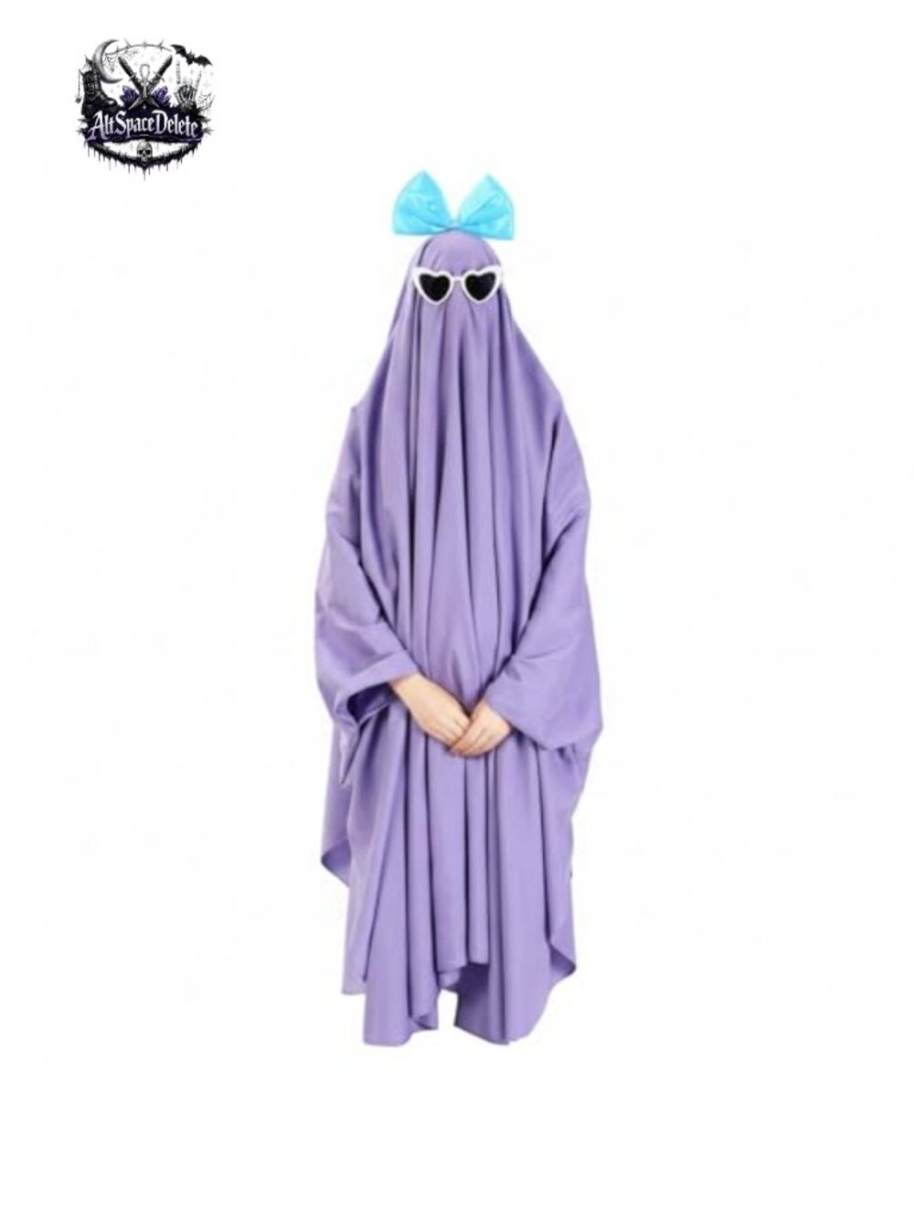 Halloween Sheet Ghost Costume Adult Polyester Set with Sunglasses Headband